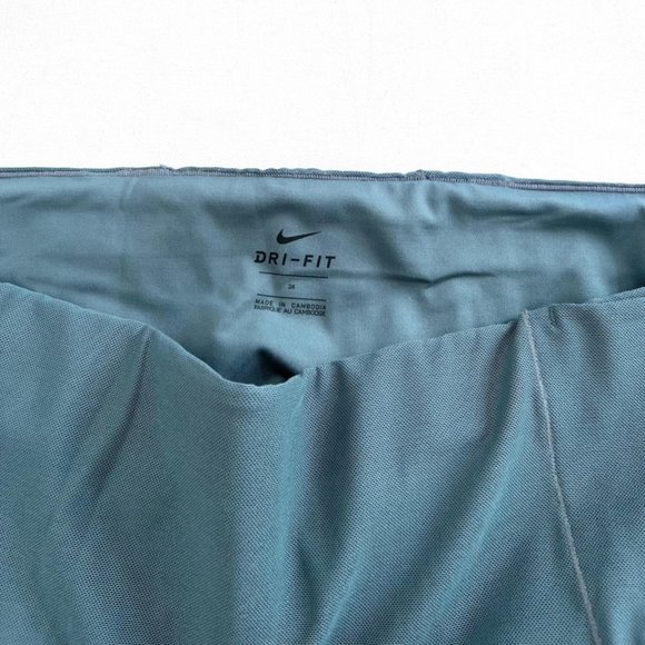 Nike DH4430 One Luxe Icon Clash  Mid-Rise Crop Leggings Green - Picture 6 of 7